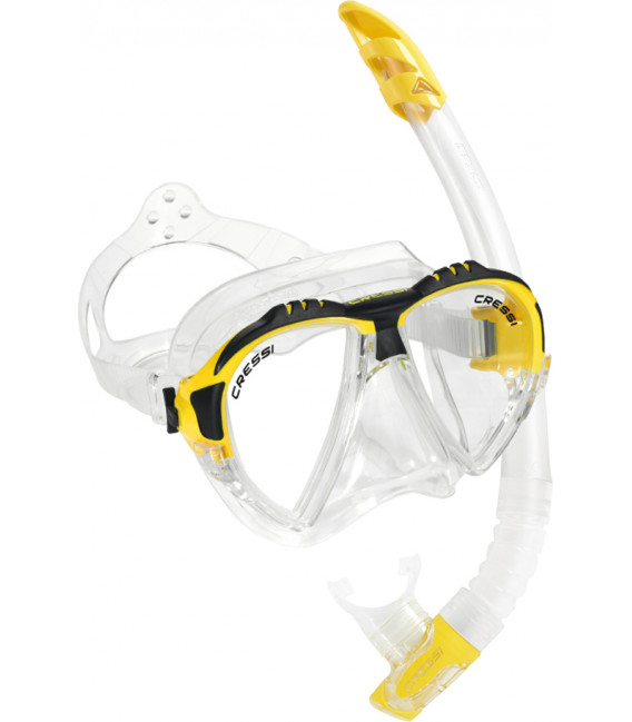 Набор Cressi Matrix Set (маска Matrix + трубка Gamma) прозрачно-желтый