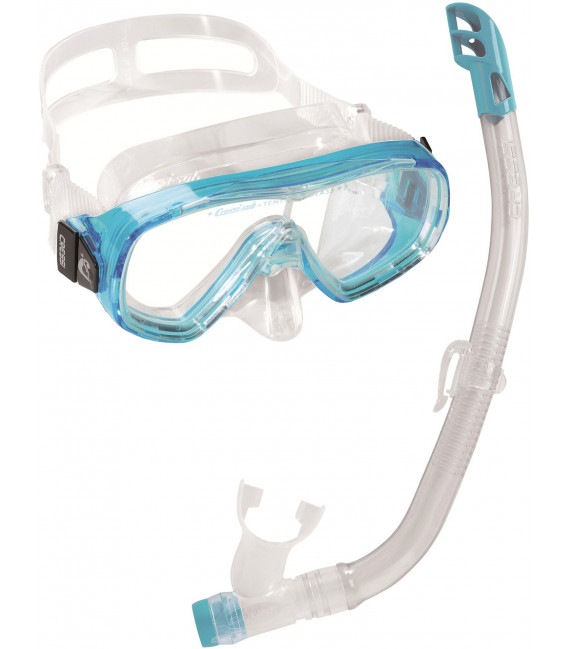 Набор детский Cressi Ondina Vip (маска Ondina+трубка Top) прозрачный-аквамарин