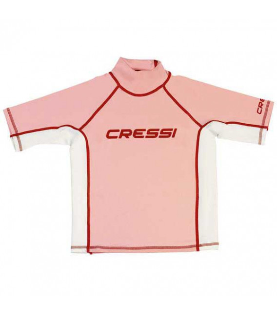 Футболка детская Cressi sub Rash Guard Short бело-розовая