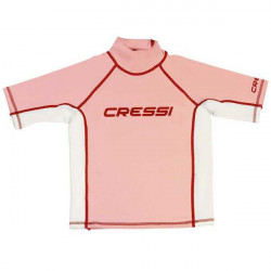 Футболка детская Cressi sub Rash Guard Short бело-розовая