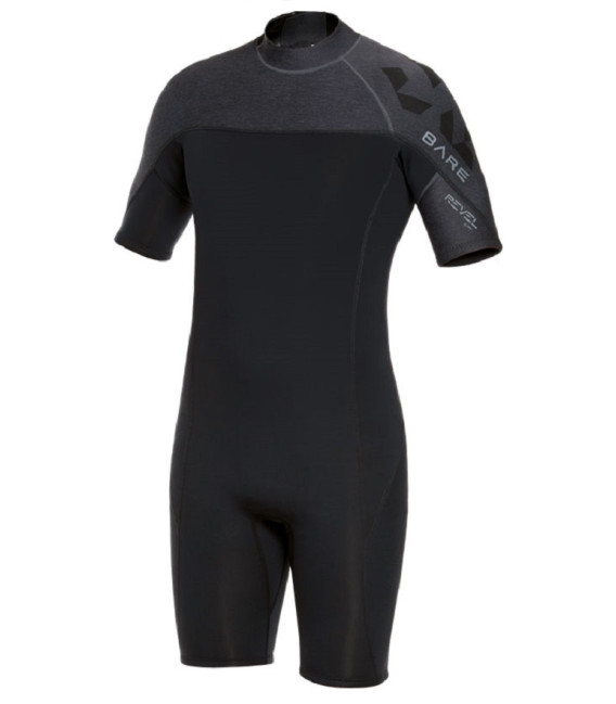 Мокрый мужской гидрокостюм Bare Revel Shorty 2 mm черно-серый